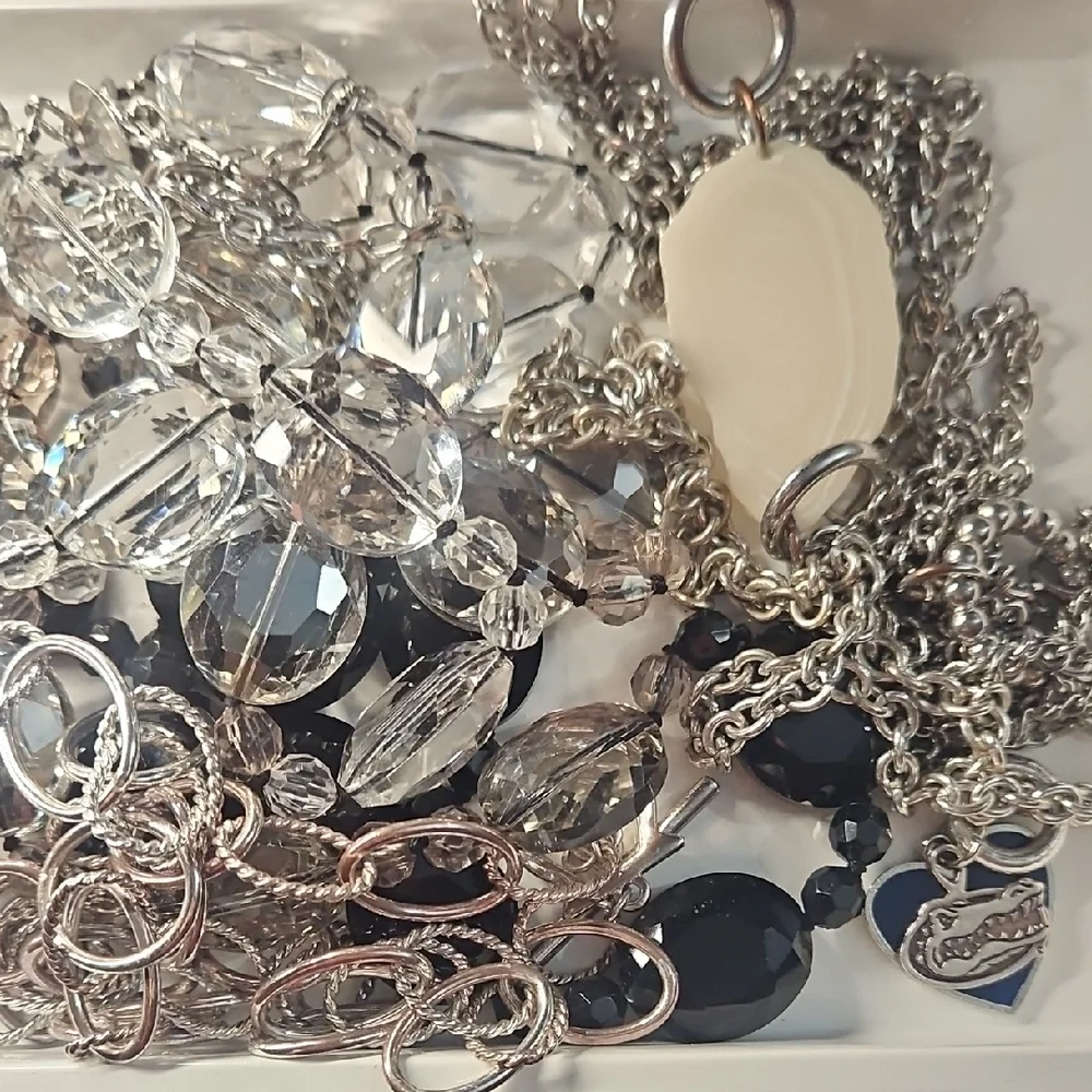 White House Black Market Silver and Crystal Necklace Bundle - Picture 2 of 15